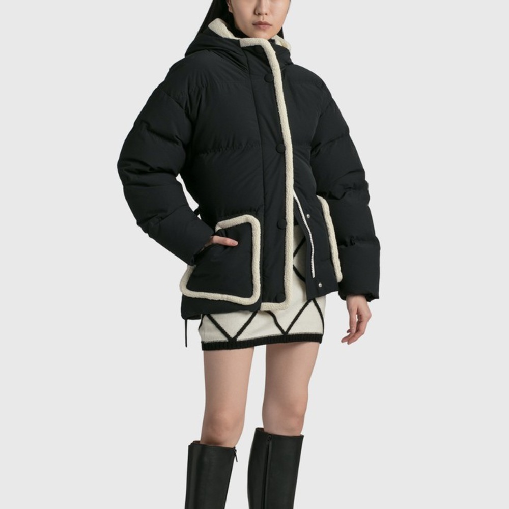 IENKI IENKI SHEARLING MICHLIN JACKET puffer black and white small